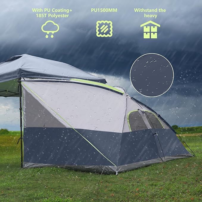 UNP Camping Canopy - Inner Tent - Side Tents - SUV Camping Cube for 10' x 10' Pop Up Canopies (Canopy Pole/Shelter NOT Included) (Dark Blue-Side Tent)