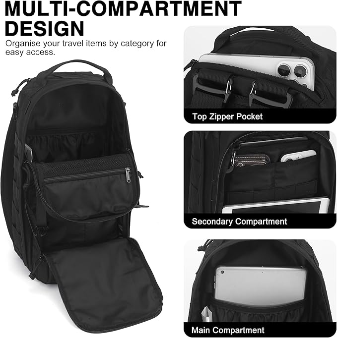 Mardingtop Small Tactical Backpack,Molle Military Rucksack Daypack for Backpacking Camping Hiking Traveling,18L Backpack