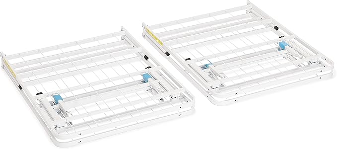 Amazon Basics Platform Bed Frame Queen, Foldable Metal, Tool-Free Setup, 14 Inches High, White