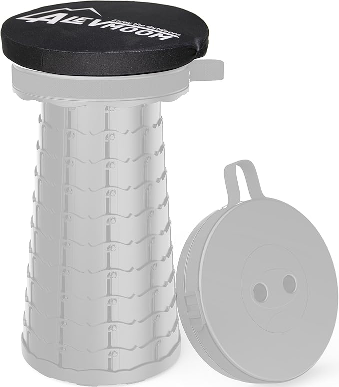 Thick Seat Cushion for 17.7" Telescopic Stools (Exclude Stool), D 9.8"(25cm) Chair Pads with Soft Foam and Three Pegs Fit in Round Collapsible Folding Stools (Cushion Only) Pads with Elastic Strap