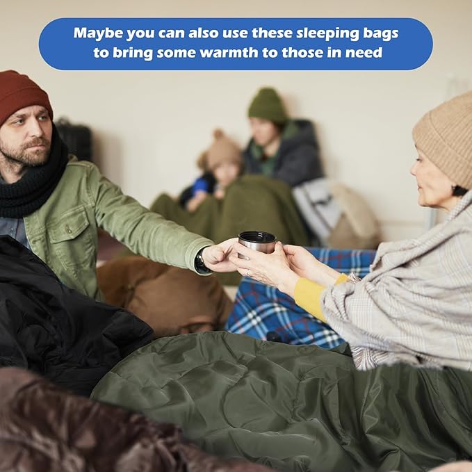 Macarrie 12 Pack Camping Sleeping Bags for Adults Bulk Cold Weather Kids Sleeping Bag Homeless Lightweight Waterproof Compression Sack for Backpacking Traveling Hiking Outdoor