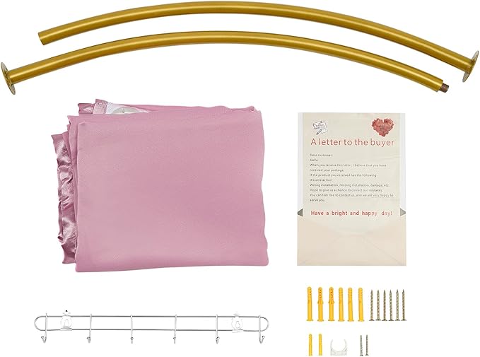 U-Dressing Room Privacy Protection Changing Room Divider, Clothing Store Fitting and Dressing Room for Boutique, Curtain Divider (C-Shaped-Pink)