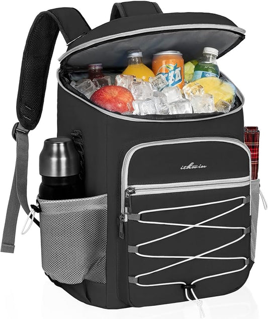 Cooler Backpack, Portable Insulated Leakproof Backpack for 33 Cans (330ml), Lightweight Insulated Soft Cooler Backpack for Picnic, BBQ Camping, Lunch, Beach and Hiking, for Men and Women