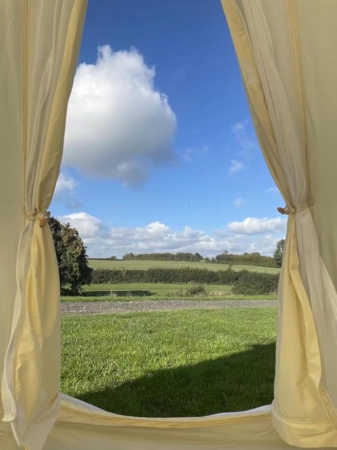 Bell Tent 4 Season 9.85ft Glamping, Hot Tent,Ideal for Family Camping, Hiking,Canvas with Aluminum Pole. Support Camouflage Fabric Customization