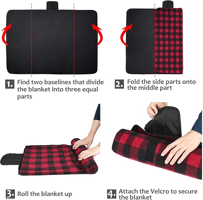 Tirrinia Large Waterproof Outdoor Blanket, Soft Warm Windproof Stadium Blanket with Sherpa Fleece and Foldable for Outdoor Sport, Baseball, Football, Beach, Concerts, Car