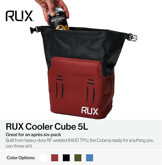 RUX 5L Cooler Cube - Our Small Cooler Bag is A Compact, Insulated Soft Cooler Perfect for Camping, Daily Carry, Or Van Life. Weatherproof, Modular, and Built to Go Anywhere.