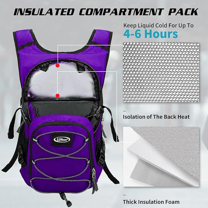 Hydration Backpack with 3L Water Bladder, Insulated Running Hydration Pack Hydropack, Lightweight Water Backpack for Hiking Cycling Camping Biking for Men Women