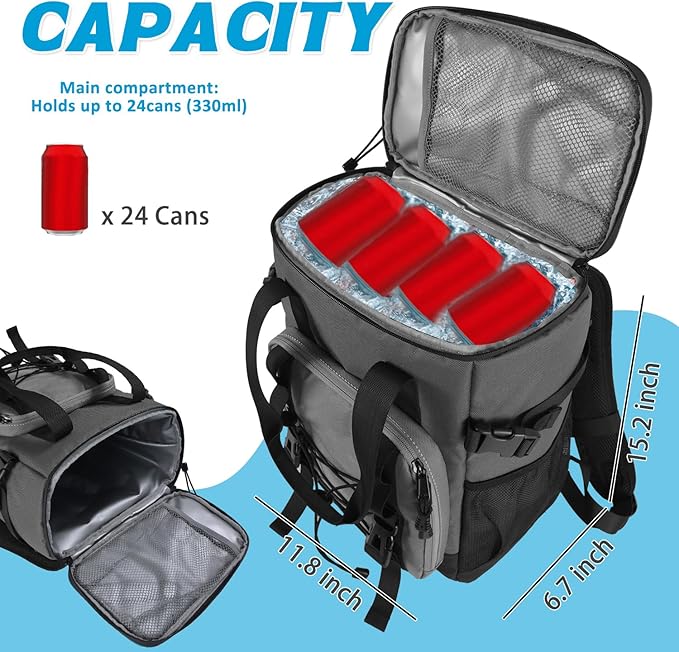 Large Backpack Cooler,40 Cans Leak Proof & Waterproof & Insulated Cooler Backpack, Soft Cooler Bag for Men & Women, Ice Chest for Camping,Beach,Picnic,Lunch,Travel,Fishing