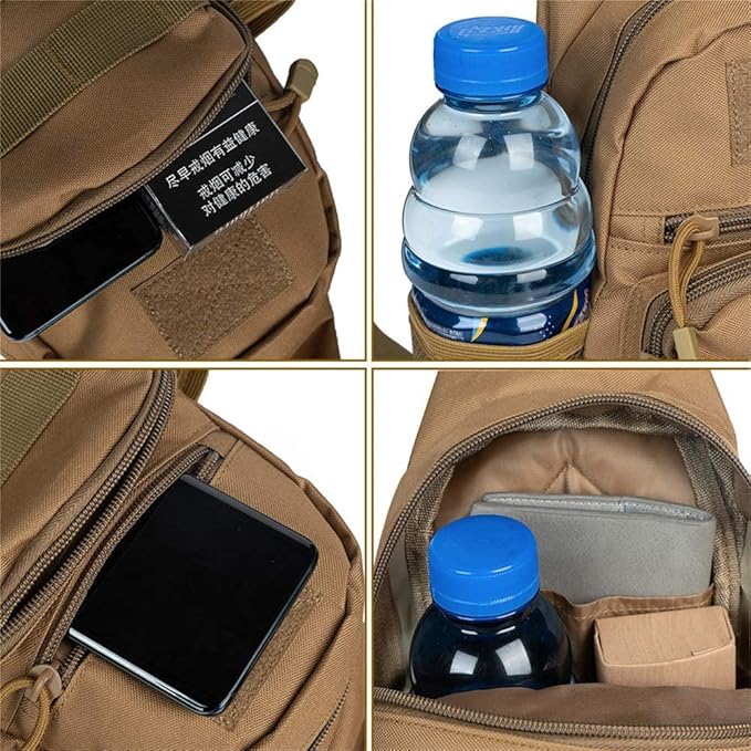 Armiya Men's Tactical Sling Bag, Small Shoulder Chest Molle Daypack Backpack for Cycling Hiking Camping Trekking