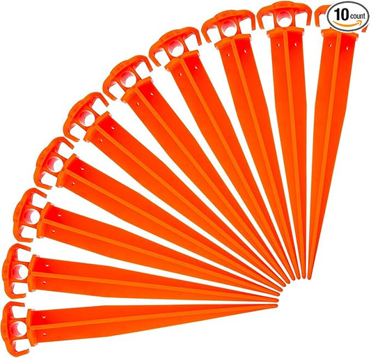 ASR Outdoor Orange Heavy Duty ABS Plastic Tent Stakes Ground Anchor Camping Essentials