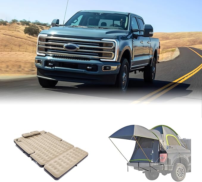 JoyTutus Pickup Truck Tent with Awning 6-6.5Ft + JOYTUTUS Extended Truck Bed Air Mattress