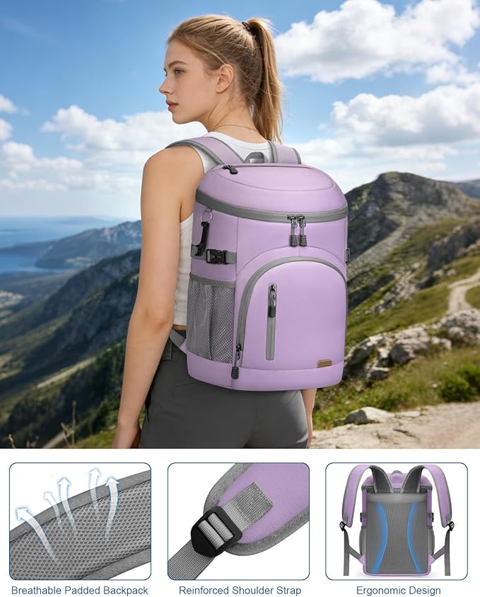 Cooler Backpack Insulated Waterproof,30/45 Cans Backpack Coolers Leakproof Lunch Backpack for Men Women Portable Soft Cooler Bag for Beach Camping Trave Picnic