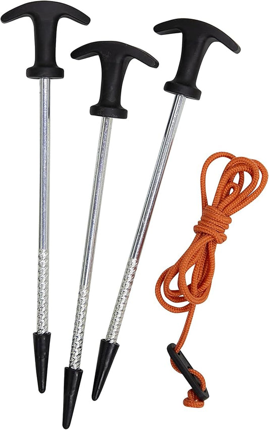Gazelle Tents™ 12-Pack All-Terrain Stakes, 12 Serated Tip Stakes, 4 Guy-Lines, Carry Bag, GA100