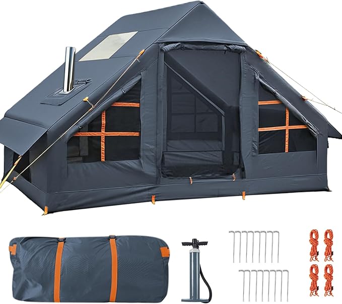 Inflatable Tents for Camping,Easy Blow Up Tent with Hand Pump,4 Seasons Waterproof Air Inflatable Camping Tent House for Family Weekend Camping