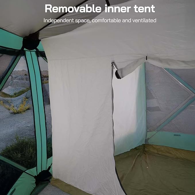 Pop up Gazebo Tents 12x12 FT Canopy Party Portable Tent for Camping Shelter Screen Houses with Inner Tent