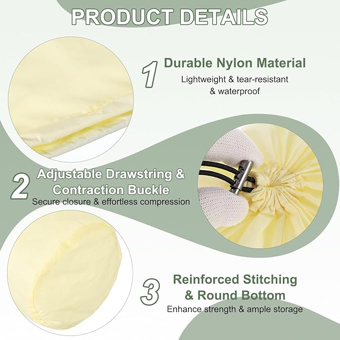 Stuff Sack, Sleeping Bag Storage Sack, Waterproof Outdoor Storage Ultralight Portable Drawstring Storage Bag