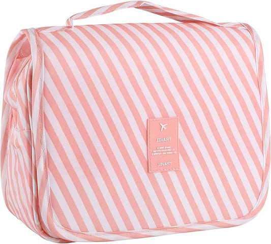 Pengxiaomei Toiletry Bag for Women, Pink Waterproof Hanging Cosmetic Bag Portable Travel Makeup Pouch Bathroom Bag with Hook Handle for Mothers Day Gifts