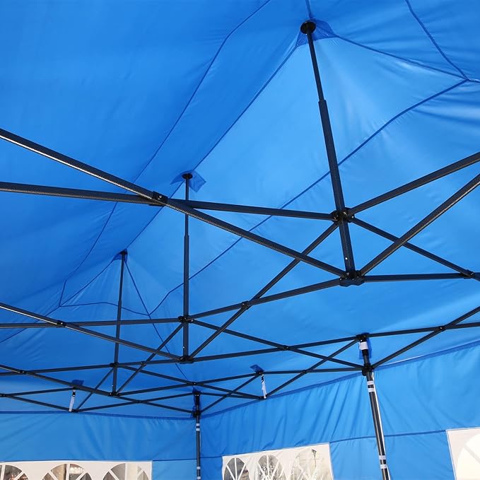COBIZI 10x20 Pop Up Canopy with 6 Sidewall,Heavy Duty Canopy UPF 50+ All Season Wind Waterproof Commercial Outdoor Wedding Party Tents for Parties Gazebo with Roller Bag(10 x 20 ft Dark Blue)