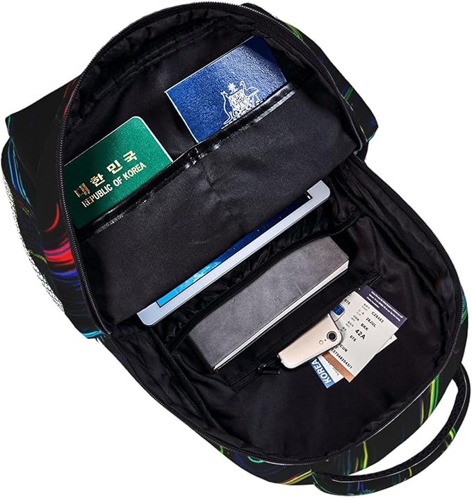 Lightweight Rucksacks for Climbing Outdoors Walking Cycling, Large Capacity Anti-Theft Multipurpose Carry On Bag, Abstract Color Pattern Camping Outdoor Backpack