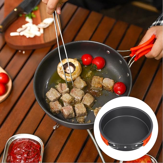 Aluminum Alloy Non-Stick Frying Pan With Folding Handle Camping Cooking Pan, Nonstick And Foldable Frying Pan For Outdoor Camping Picnic Hiking(large)