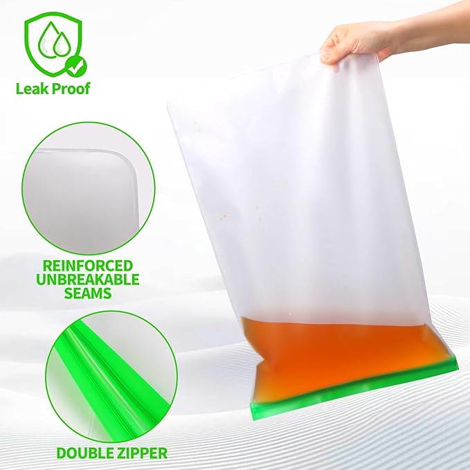4 Pack Bear Bags for Food Backpacking, Odor Proof Bags-12ｘ20 Inch, Reusable Double Track Zip Closure Storage Bags Keep Fresh fit Camping, Water Sports, Hiking and Home Organization (Green 4 Pack)