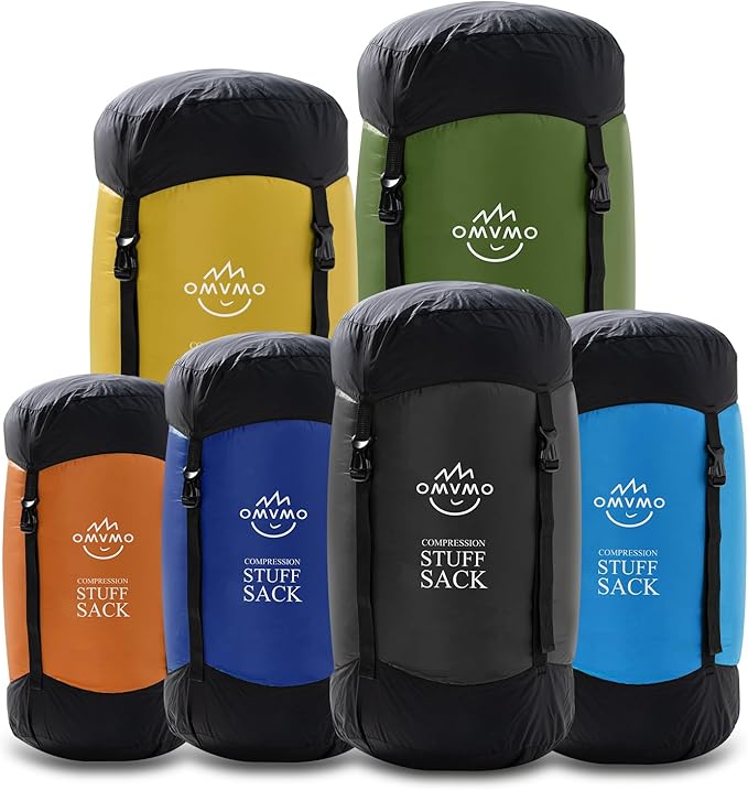 Compression Sack, 12L/19L/32L/46L/53L Water-Resistant Sleeping Bag Stuff Sack,Anti-Tear Ultra Light 400T 20D Nylon Storage Bag,Space Saving Gear for Camping Hiking Travel 1Pcs