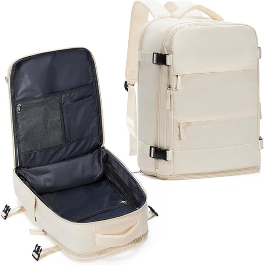 coowoz Travel Backpack For Women Men,Carry On Backpack,Hiking Backpacks Waterproof Outdoor Sports Rucksack Casual Daypack travel essentials（Off White）