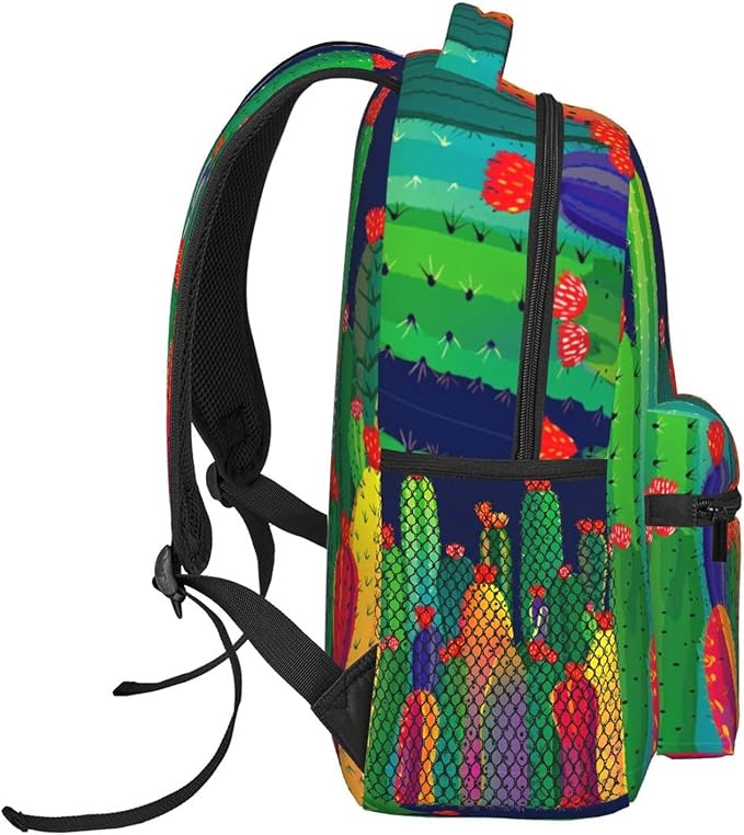 Rucksacks Lightweight Multipurpose Anti-Theft Wilder California Prickly Pear Colorful Cactus Art Shoulder Bag Big Capacity Laptop Book Bag Rucksack With Padded Straps