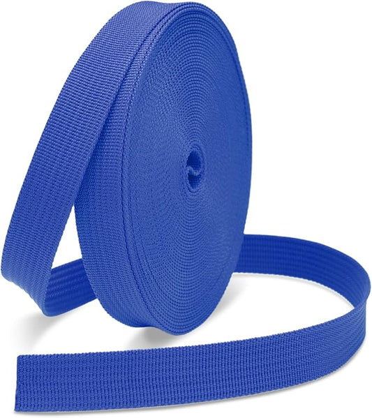 CooBigo Polypropylene Webbing Strap 3/4" Durable Poly Strapping 12 Yards 3/4 inch Wide Webbing Strap for Backbag,Pool Solar Cover,DIY Crafting,Pet Collar,Outdoor Gear