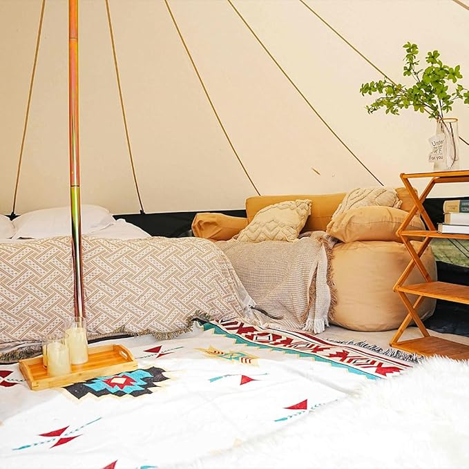 Trend Tents Standard Bell Tent – 200GSM Poly-Cotton Canvas, Stove Jack, Sewn-in Groundsheet, Galvanized Steel Poles, Waterproof & UV-Resistant, 3-Season, Available in 3M / 4M / 5M / 6M
