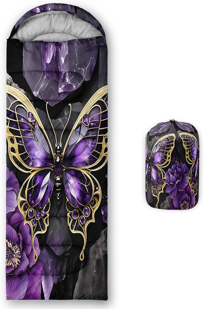 AILONEN Kawaii Puppy Sleeping Bag for Kids Boys Girls,Warm and Cool Weather,Lightweight,Waterproof Backpacking,Cartoon Cute Dog & Duck Animal Themed Blue Sleeping Bag for Camping