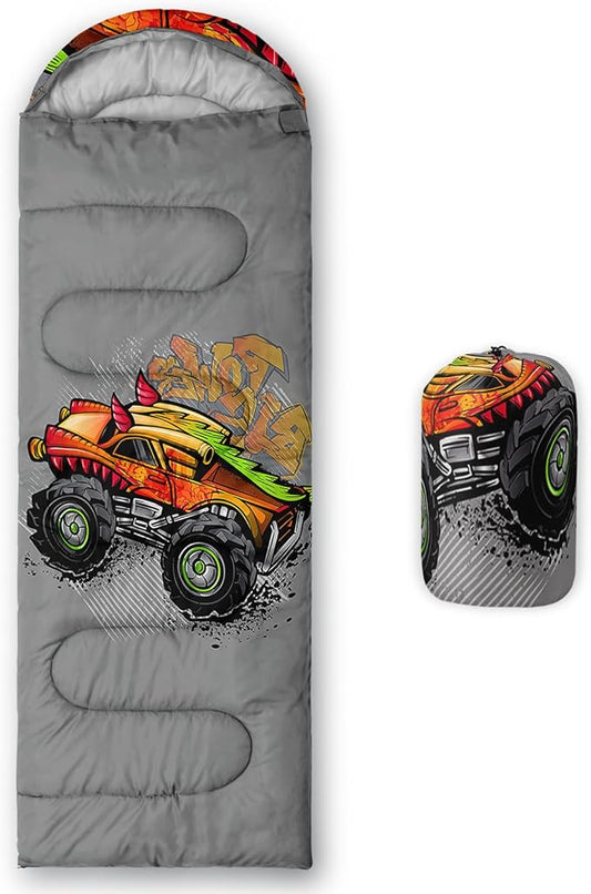 AILONEN Girls Pink Camping Sleeping Bags,Lightweight & Waterproof,3 Season Warm & Cool Weather,Cute Bow Duck Print Sleeping Bags for Kids,Girls,Adults Travelling,Outdoors