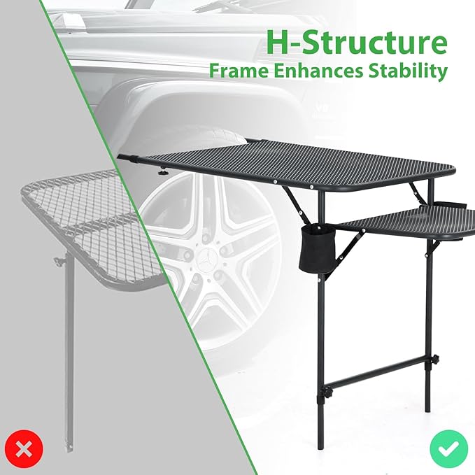 Nice C Tailgate Table, Car Desk, Tailgate Table, Car Camping, Camping Tables, Overlanding Gear, Vehicle Tables, Adjustable Height & Length, Lightweight