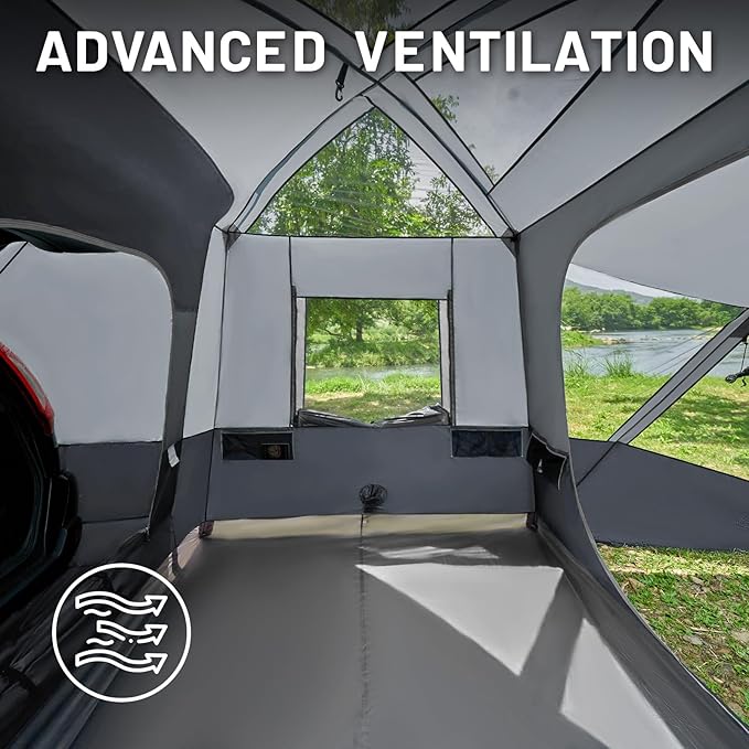 TIMBER RIDGE 5-9 Person SUV Tent with Screen Porch and Awning for Family Camping, Weather Resistant and Portable Van or Car Tent, Includes Rainfly and Storage Bag, 13' W X 10' L X 7.1' H