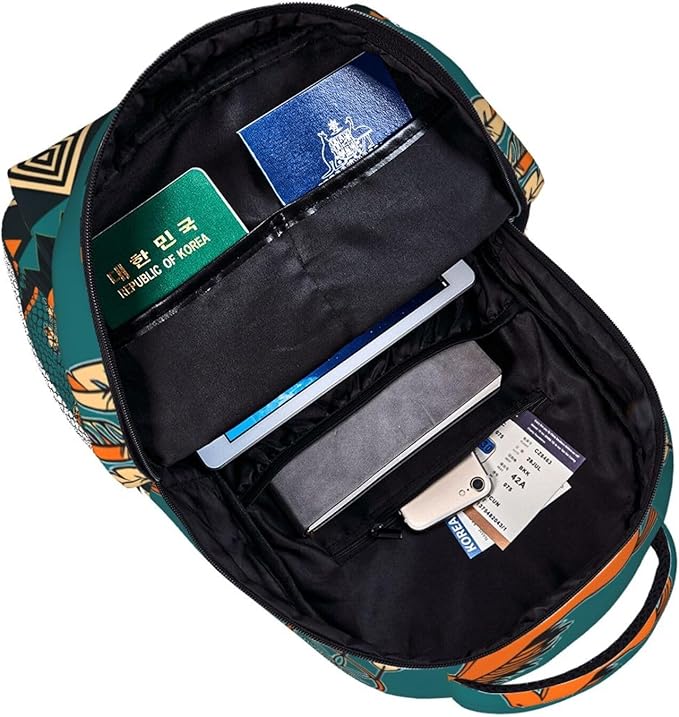 Lightweight Daypack Backpack for Sports Travel Running, Large Capacity Multipurpose Anti-Theft Bookbag, Southwest Native American Ethnic Horse Dreamcatcher Art Laptop Backpack Daypack
