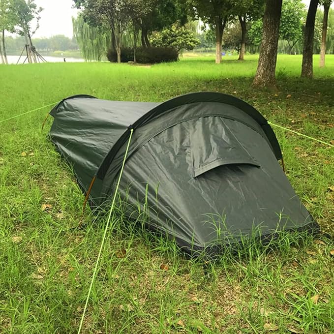 Single Person Backpacking Tent Hiking Bivy Tent Lightweight Sleeping Bag Tent with Ground Cloth,Backpacking Tent