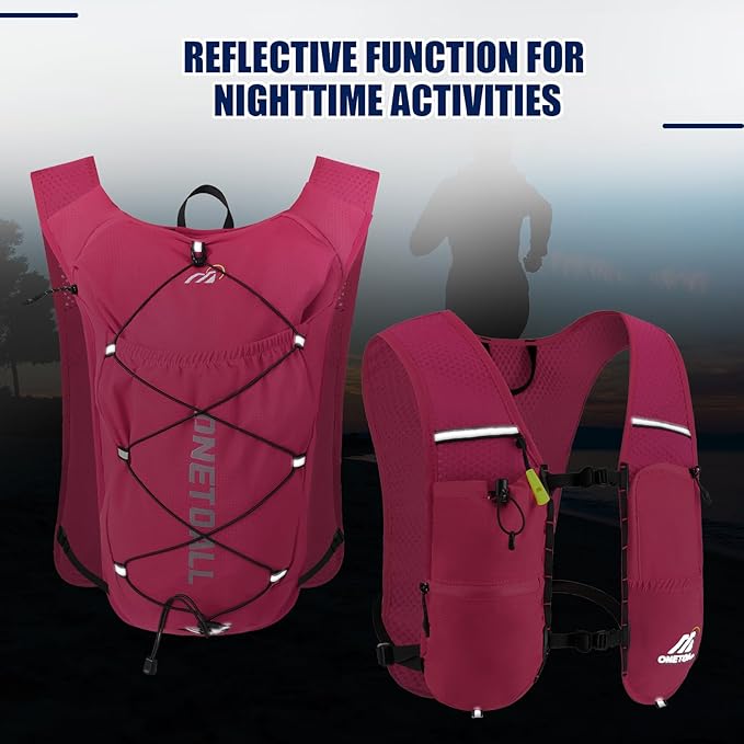 Running Vest for Women & Men, 6L Hydration Backpack with 2L Water Bladder, Lightweight Water Backpack for Trail Running, Marathon, Hiking, Cycling, Jogging, Adjustable Fit