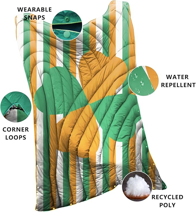 Camping Blanket,Puffy Printed Camp Blankets Lightweight Packable for Outdoor Camping,Traveling, Stadium, Hiking, Picnics