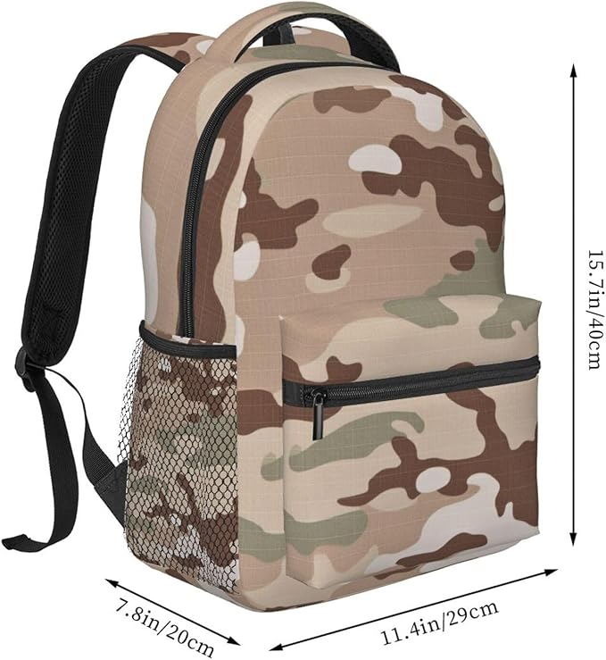 Backpack Anti-Theft Multipurpose Large Capacity Carry On Bag, Us Army Camouflage Camping Outdoor Backpack With Side Pockets