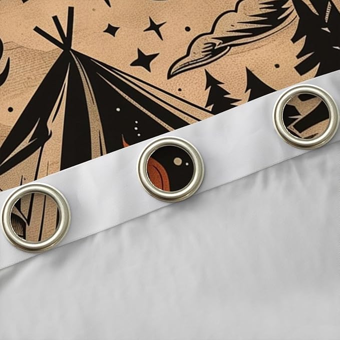 Feelyou Summer Camp Camper Curtains for Bedroom Living Room Camping Adventure Blackout Shades Vintage Room Darkening Curtain Window Treatments, 2 Panels 42 x 84 Inch Decor