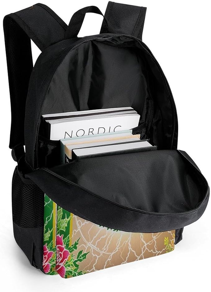 Daypack Polyester Anti-Theft Multipurpose Mexican Flag Lighting Flower Bookbag Big Capacity Gym Outdoor Hiking Backpack With Adjustable Shoulder Straps