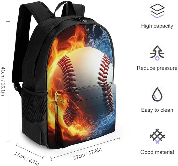 Supdreamc Lightweight Daypack Bookbag for Trekking Business Walking Cycling, Big Capacity Anti-Theft Multipurpose Carry On Bag, Baseball Sports Business Computer Bag