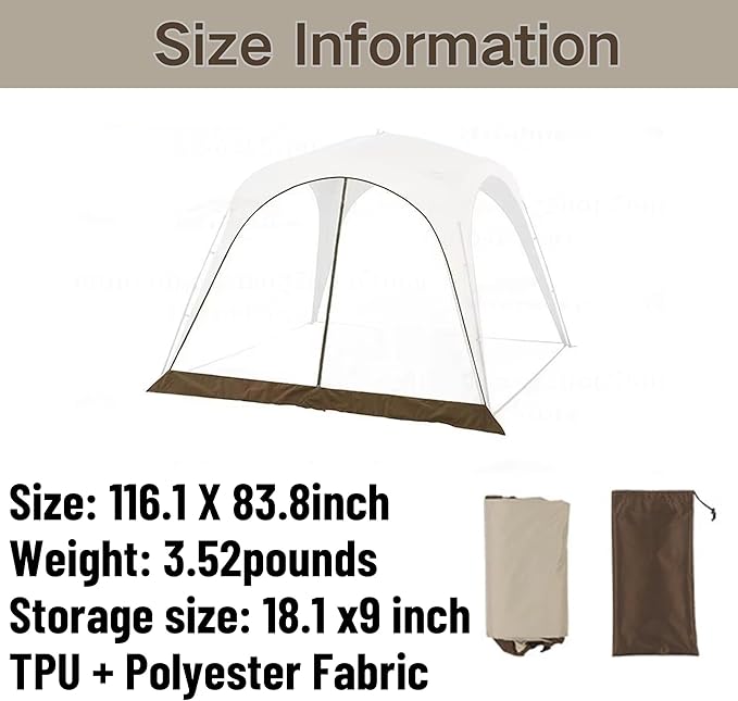 Naturehike Quarter/Hexagonal Camping Tent Canopy Sun Shade,Outdoor Tent for Camping,Fishing,Picnics, Canopy Available with Ground Cloth,Door Curtains (TPU Door1, Large)