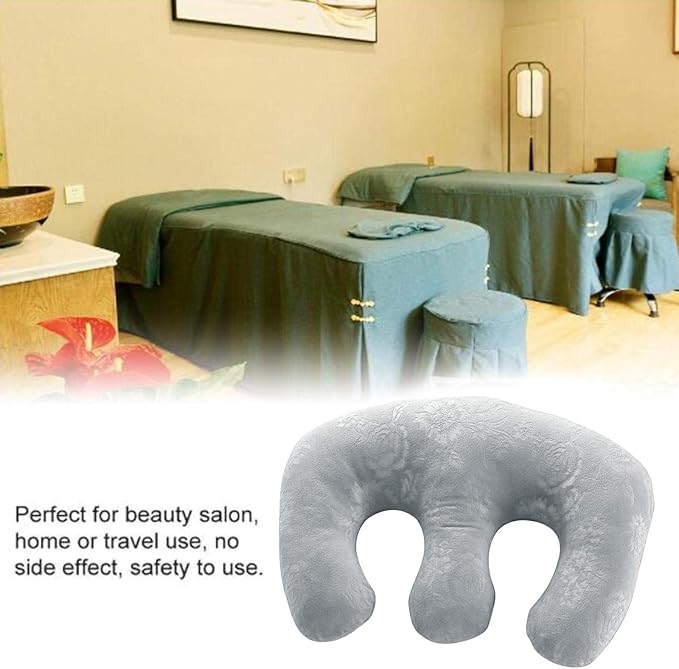 Soft Detachable Chest Pillow Chest Pad Breast Support Pillow Feminine Bolster for SPA Beauty Salon Massage Table for Better Sleep - Grey