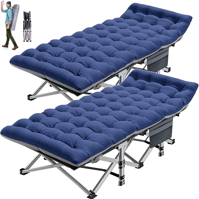 ABORON Camping Cot for Adults, Folding Sleeping Cot with Mattress, 500 lb Capacity Heavy Duty Outdoor Folding Sleeping Bed, Portable Cot Bed for Camping, Indoor Guest Use, Home & Travel
