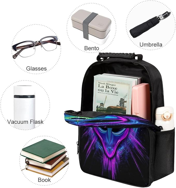 Rucksacks Lightweight Multipurpose Anti-Theft Trippy Eyes Blue Tie Dye Alien Shoulder Bag Big Capacity Traveling Camping Backpack With Side Pockets