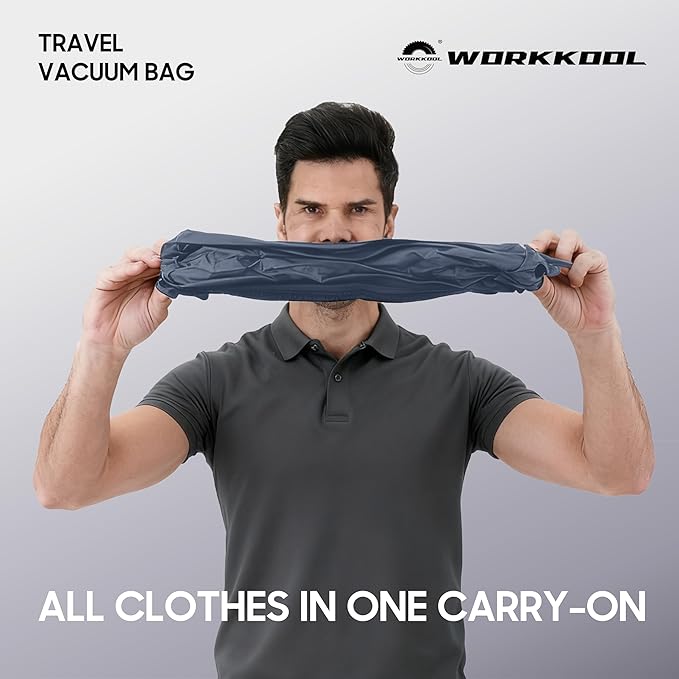 41L Vacuum Packing Cubes for Travel with Pump,Waterproof Travel compression bags for Suitcase, Luggage, Backpack with Manual Air Pump (Grey,Large Volume 41L,2-PACK)