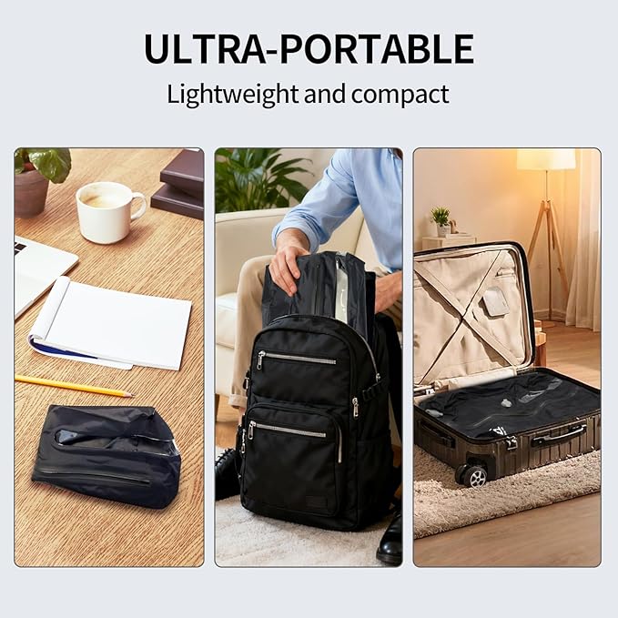 Vacuum Bags for Travel Luggage, Compression Bags with Pump for Carry-On Suitcase & Backpack, Vacuum Seal Packing cube for Cloth Packing(3-Pack, Pump Included)