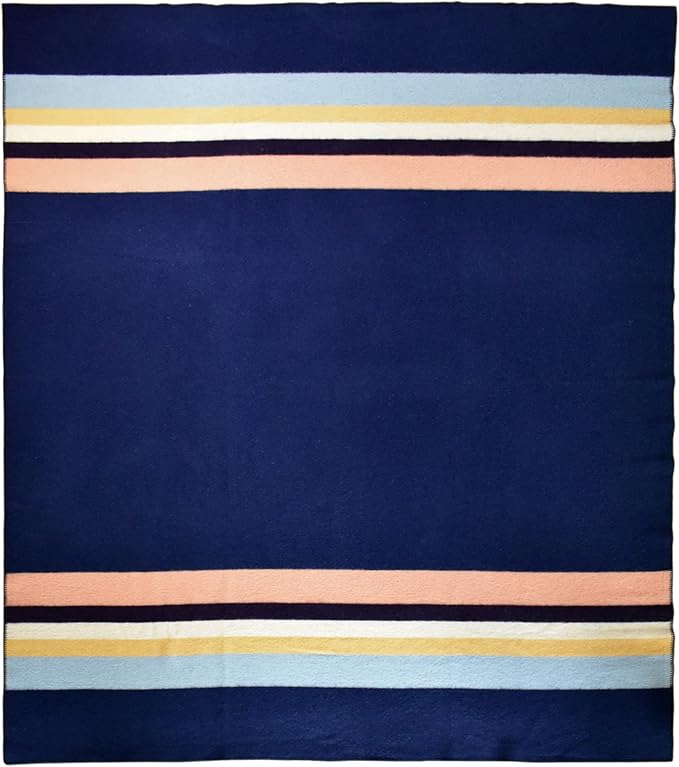 Woolino Soft Merino Wool Blanket for Camping, Hiking, Outdoor Events - Full Queen Bed - Pacific Nights