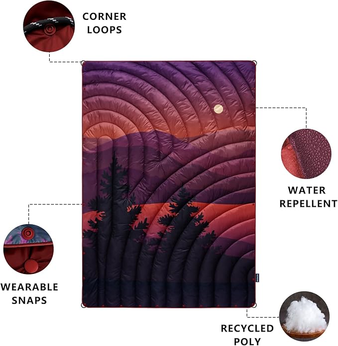 Camping Blanket,Lightweight Puffy Printed Camping Blanket Packable Outdoor Blanket for Camping,Traveling, Stadium, Hiking, Picnics